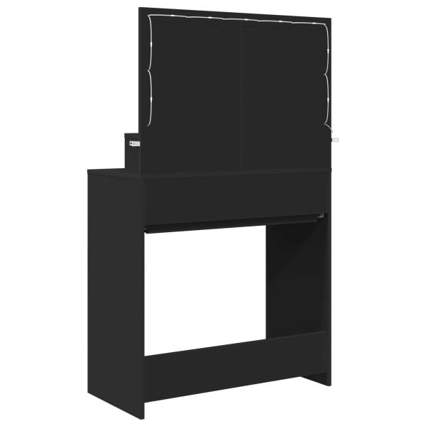 Тоалетки за спалня Черно 80 x 39,6 x 135 см Инженерно дърво