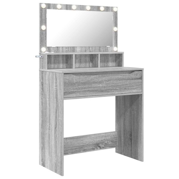Тоалетки за спалня с чекмедже Сив Сонома 80 x 39,6 x 135 см