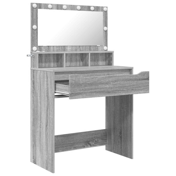 Тоалетки за спалня с чекмедже Сив Сонома 80 x 39,6 x 135 см