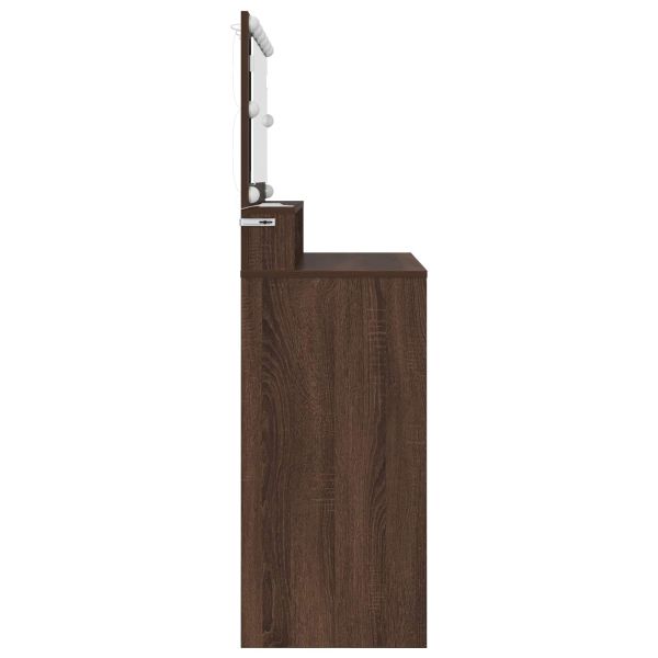 Тоалетки за спалня Кафяв дъб 80 x 39,6 x 135 см Инженерно дърво