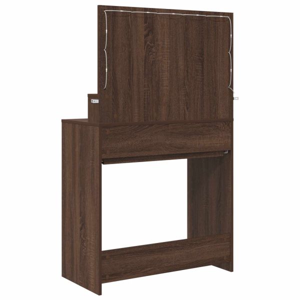 Тоалетки за спалня Кафяв дъб 80 x 39,6 x 135 см Инженерно дърво