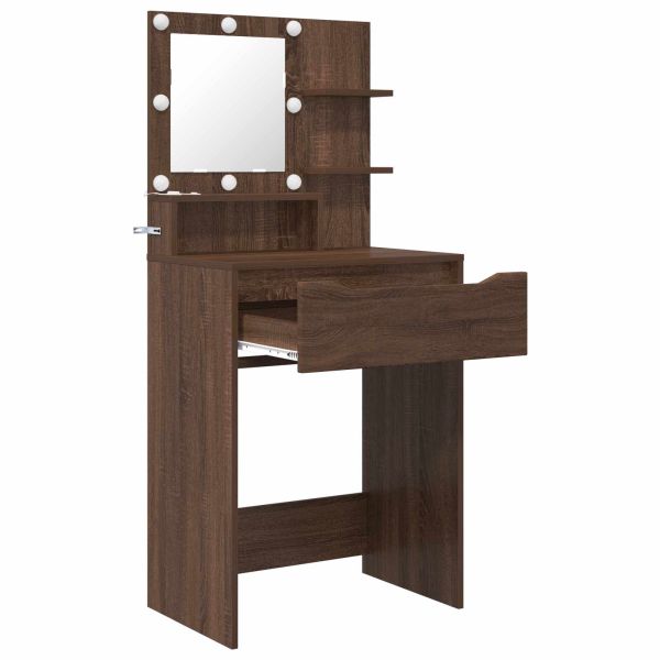 Тоалетки за спалня Кафяв дъб 80 x 39,6 x 135 см Инженерно дърво