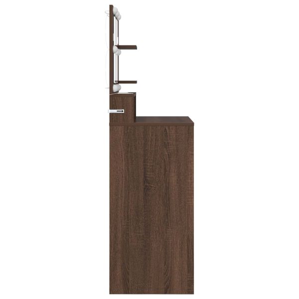 Тоалетки за спалня Кафяв дъб 80 x 39,6 x 135 см Инженерно дърво