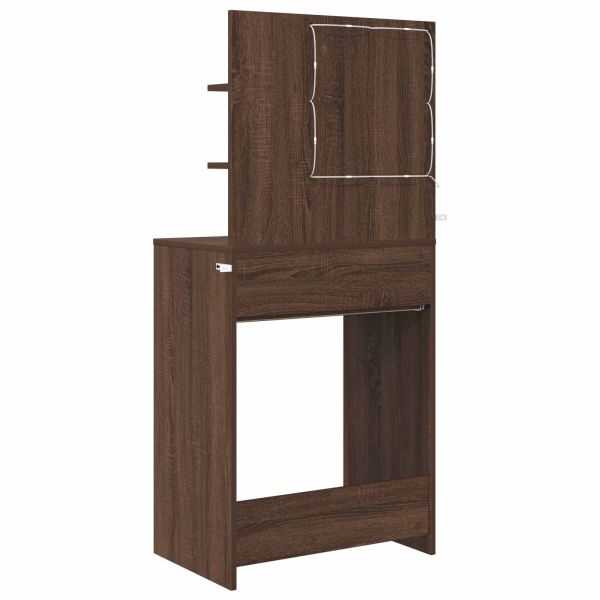 Тоалетки за спалня Кафяв дъб 80 x 39,6 x 135 см Инженерно дърво
