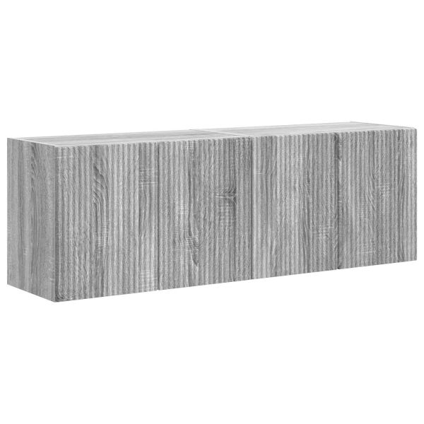 TV стенен шкаф 2 pcs Сив Сонома 59,5 x 31 x 40 см