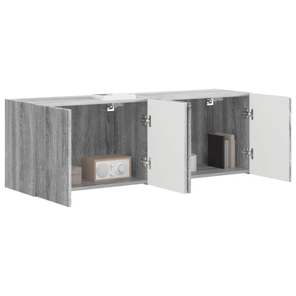 TV стенен шкаф 2 pcs Сив Сонома 59,5 x 31 x 40 см