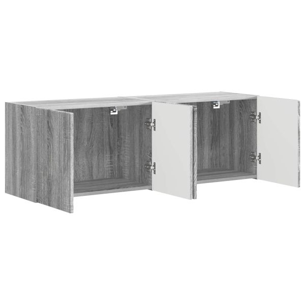 TV стенен шкаф 2 pcs Сив Сонома 59,5 x 31 x 40 см
