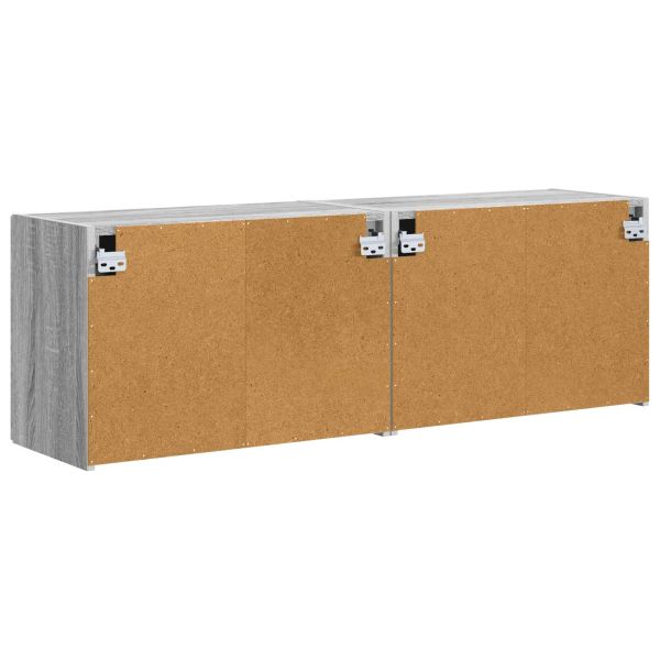 TV стенен шкаф 2 pcs Сив Сонома 59,5 x 31 x 40 см