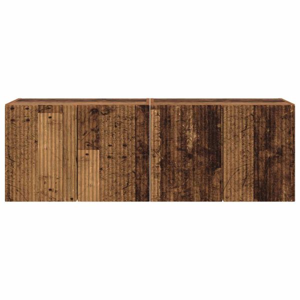 TV стенен шкаф 2 pcs Старо дърво 59,5 x 31 x 40 см