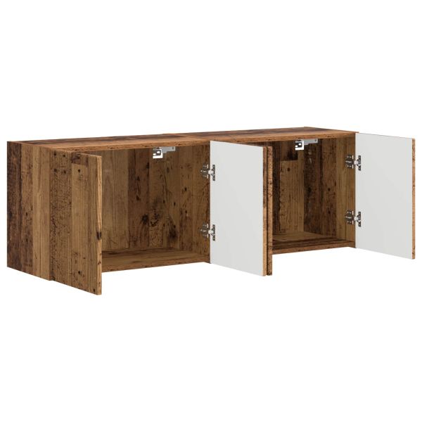 TV стенен шкаф 2 pcs Старо дърво 59,5 x 31 x 40 см