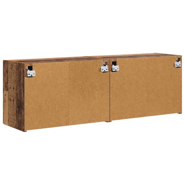 TV стенен шкаф 2 pcs Старо дърво 59,5 x 31 x 40 см