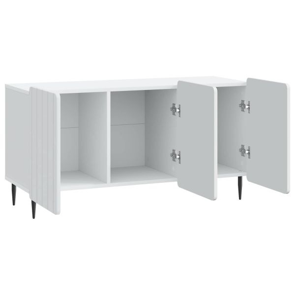 ТВ шкаф Бяло 99 x 34,5 x 52 см Инженерна дървесина