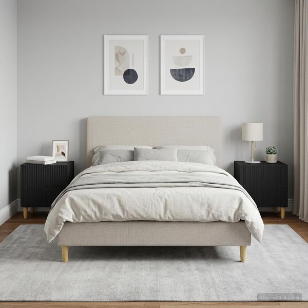 Нощен шкаф 2 pcs Черно 43 x 34,5 x 48 см Инженерна дървесина