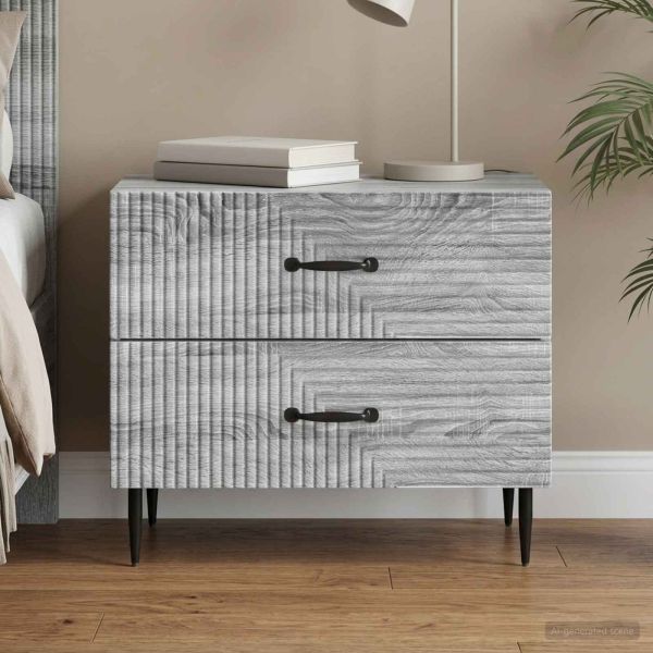 Нощен шкаф Сива сонома 62 x 34,5 x 47,5 см Инженерна дървесина