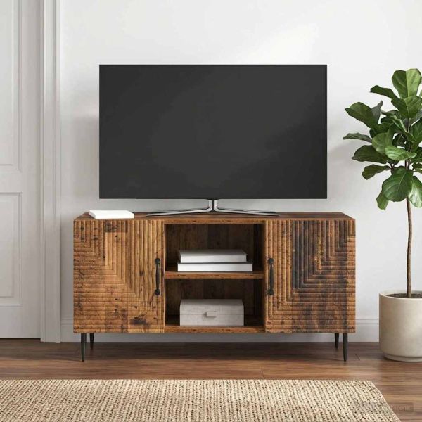 ТВ шкаф Старо дърво 102 x 34,5 x 50 см Инженерна дървесина