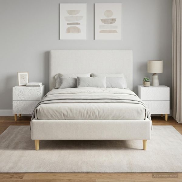 Нощно шкафче 2 pcs Бяло 43 x 34,5 x 48 см Инженерна дървесина