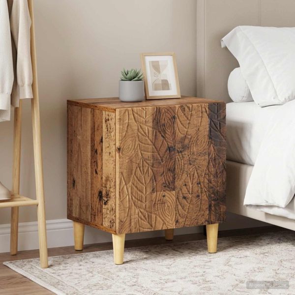 Нощно шкафче 2 pcs Старо дърво 43 x 34,5 x 50 см