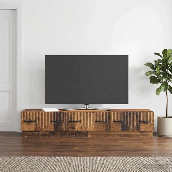 ТВ шкаф Старо дърво 147 x 34,5 x 27 см Инженерна дървесина
