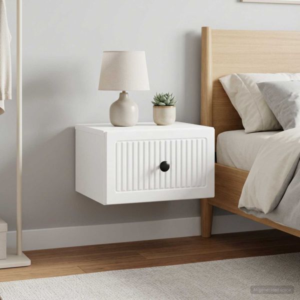 Спален шкаф с монтаж на стена 2 pcs Бял гланц 33 x 34,5 x 20 см