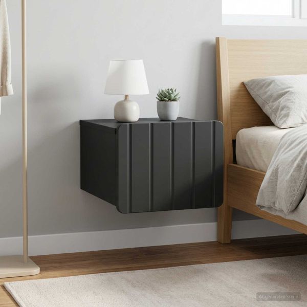 Спален шкаф с монтаж на стена 2 pcs Черно 33 x 34,5 x 24 см