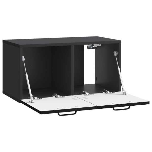 Стенно монтиран ТВ шкаф Черно 59,5 x 31 x 30 см