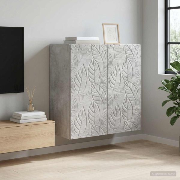 Стенно шкафче Бетонно сиво 59 x 31 x 60 см Инженерна дървесина