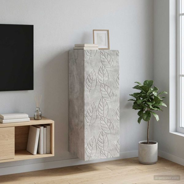 Стенно шкафче Бетонно сиво 33 x 34,5 x 90 см