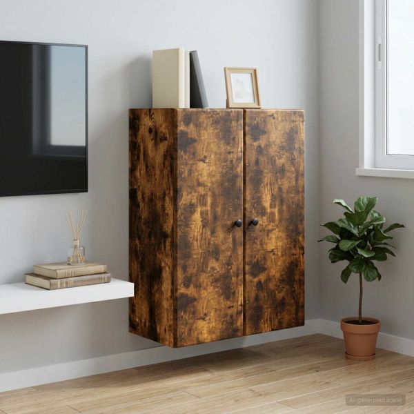 Стенно шкафче Опушен дъб 66 x 34,5 x 90 см Инженерна дървесина