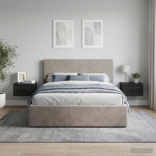 Спален шкаф с монтаж на стена 2 pcs Черно 34,5 x 33 x 20 см