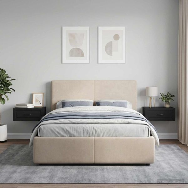 Спален шкаф с монтаж на стена 2 pcs Черно 49 x 34,5 x 20 см