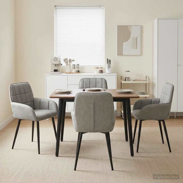 Обедени столове 4 pcs Кадифе Светлосиво 57 х 50 х 85 см