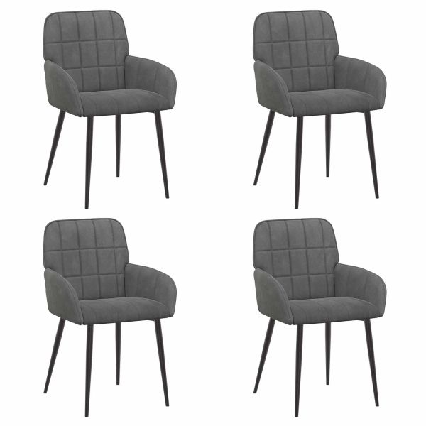 Обедени столове 4 pcs Кадифе Тъмносиво 57 х 50 х 85 см