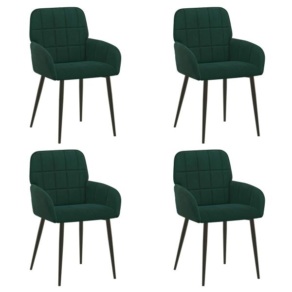 Обедени столове 4 pcs Кадифе Тъмнозелено 57 х 50 х 85 см