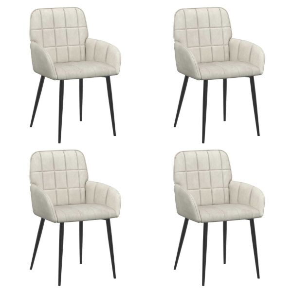 Обедени столове 4 pcs Кадифе Кремаво 57 х 50 х 85 см