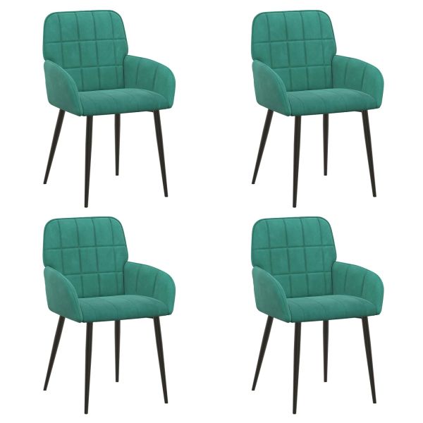 Обедени столове 4 pcs Кадифе Тюркоаз 57 х 50 х 85 см