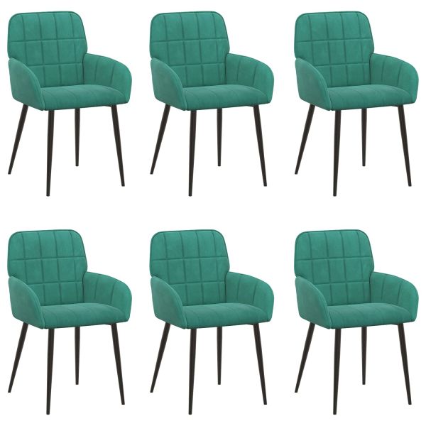 Обедени столове 6 pcs Кадифе Тюркоаз 57 х 50 х 85 см