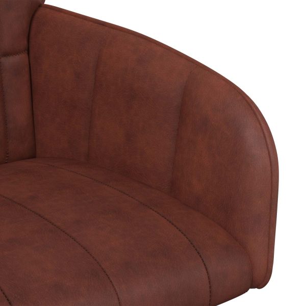 Обедени столове 4 pcs Изкуствена Лъскаво кафяво 57 х 50 х 85 см