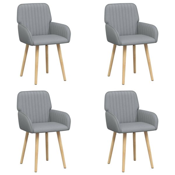 Обедени столове 4 pcs Текстил Светлосиво 56,5 x 50 x 87,5 см