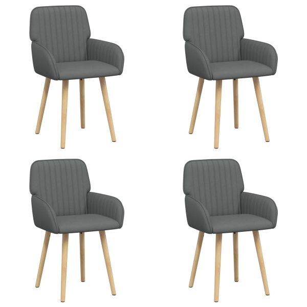 Обедени столове 4 pcs Текстил Тъмносиво 56,5 x 50 x 87,5 см