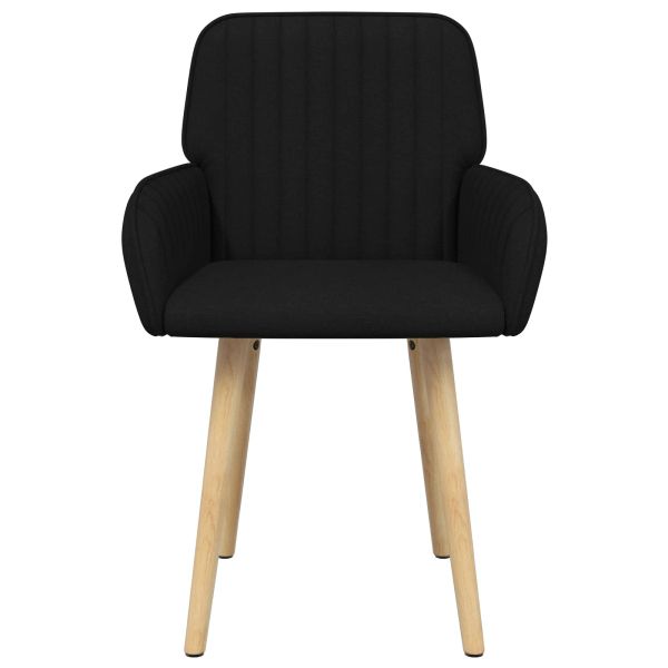 Обедени столове 4 pcs Текстил Черно 56,5 x 50 x 87,5 см