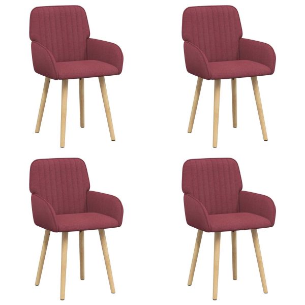 Обедени столове 4 pcs Текстил Виненочервен 56,5 x 50 x 87,5 см