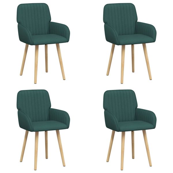 Обедени столове 4 pcs Текстил Тъмнозелено 56,5 x 50 x 87,5 см