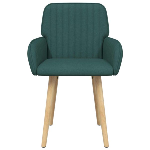 Обедени столове 4 pcs Текстил Тъмнозелено 56,5 x 50 x 87,5 см