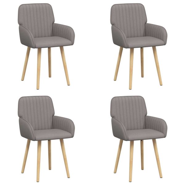 Обедени столове 4 pcs Текстил Таупе 56,5 x 50 x 87,5 см