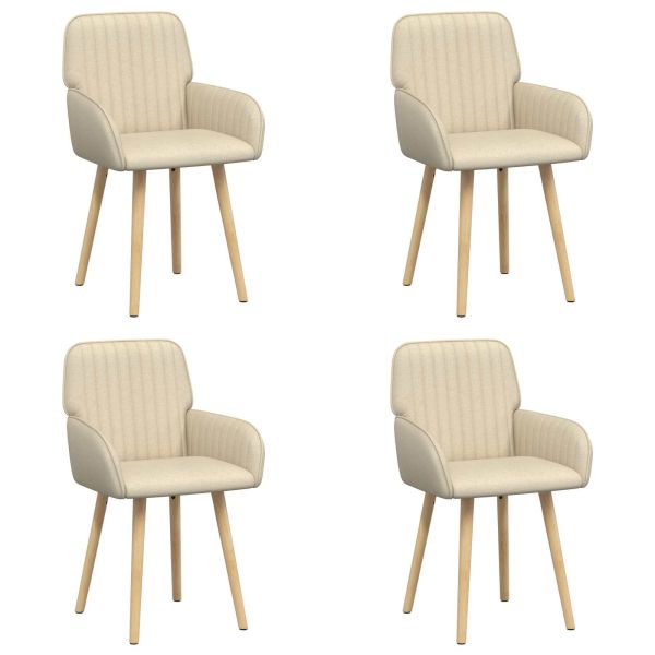 Обедени столове 4 pcs Текстил Кремаво 56,5 x 50 x 87,5 см