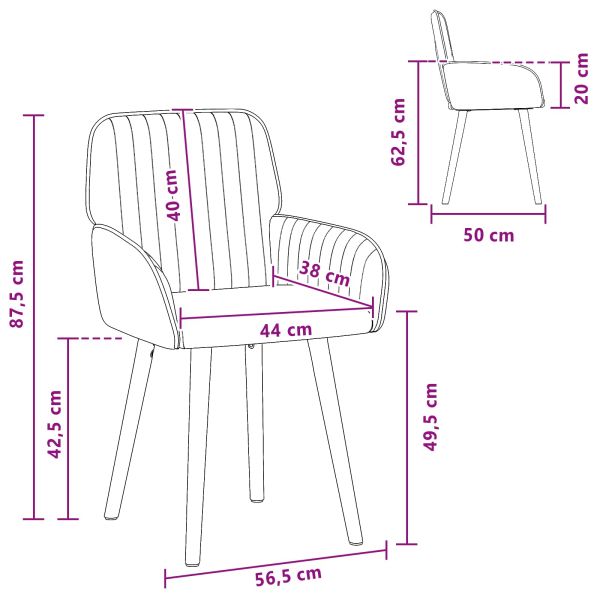 Обедени столове 4 pcs Текстил Кремаво 56,5 x 50 x 87,5 см