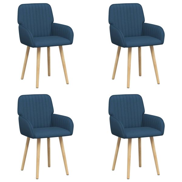 Обедени столове 4 pcs Текстил Синьо 56,5 x 50 x 87,5 см