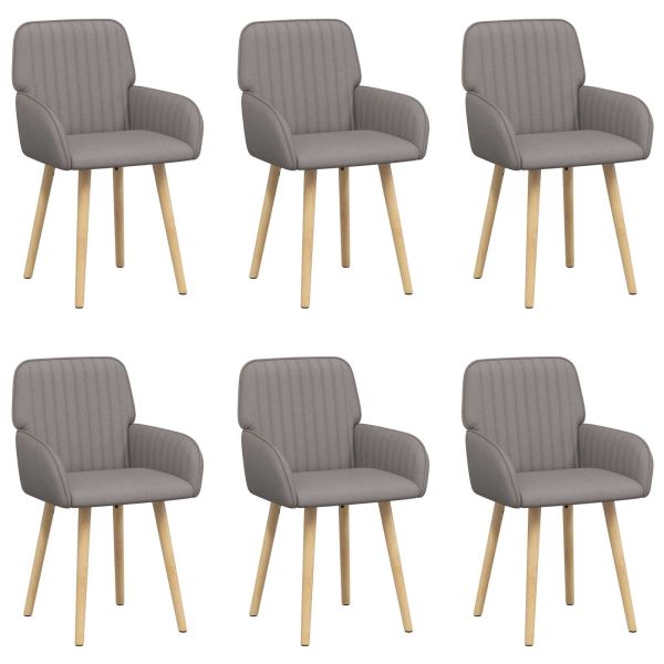 Обедени столове 6 pcs Текстил Таупе 56,5 x 50 x 87,5 см