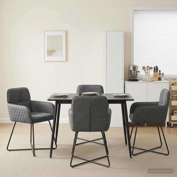 Обедени столове 4 pcs Кадифе Тъмносиво 59 x 56,5 x 86 см