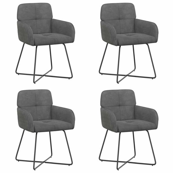 Обедени столове 4 pcs Кадифе Тъмносиво 59 x 56,5 x 86 см
